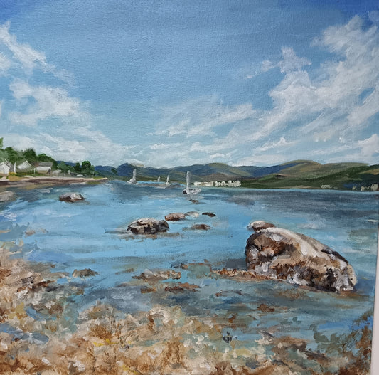 Original "View from Clynder" 16" x 16"