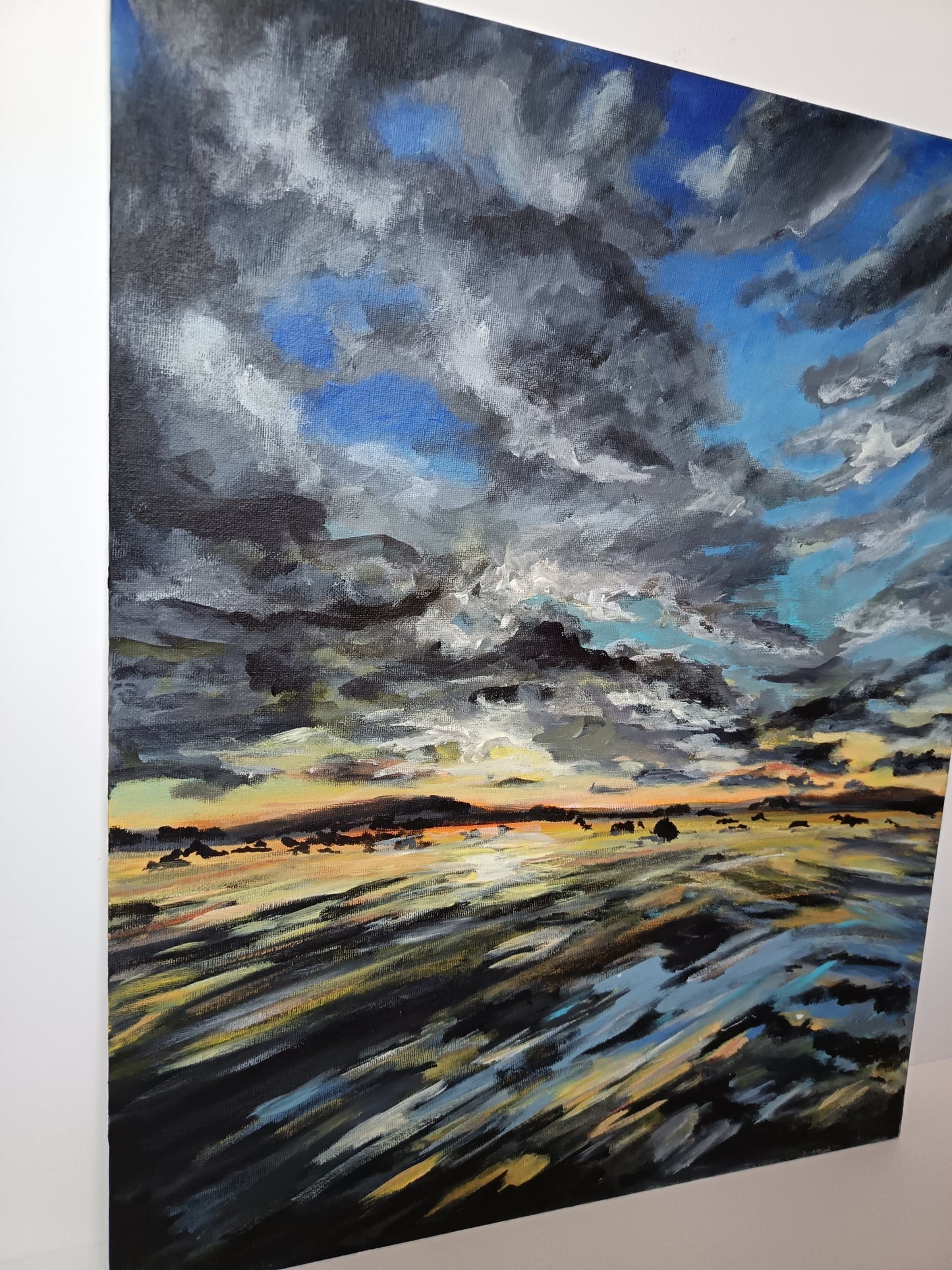 Original "Stormy seascape" painting 16" x 20"