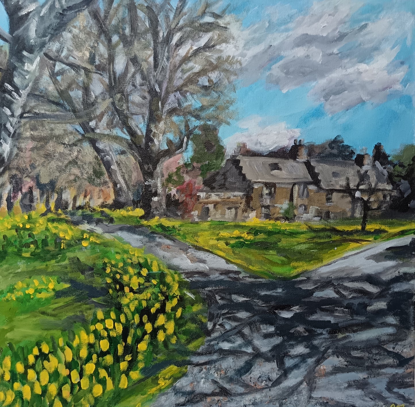 Original "Geilston Gardens in Spring" 16" x 16"