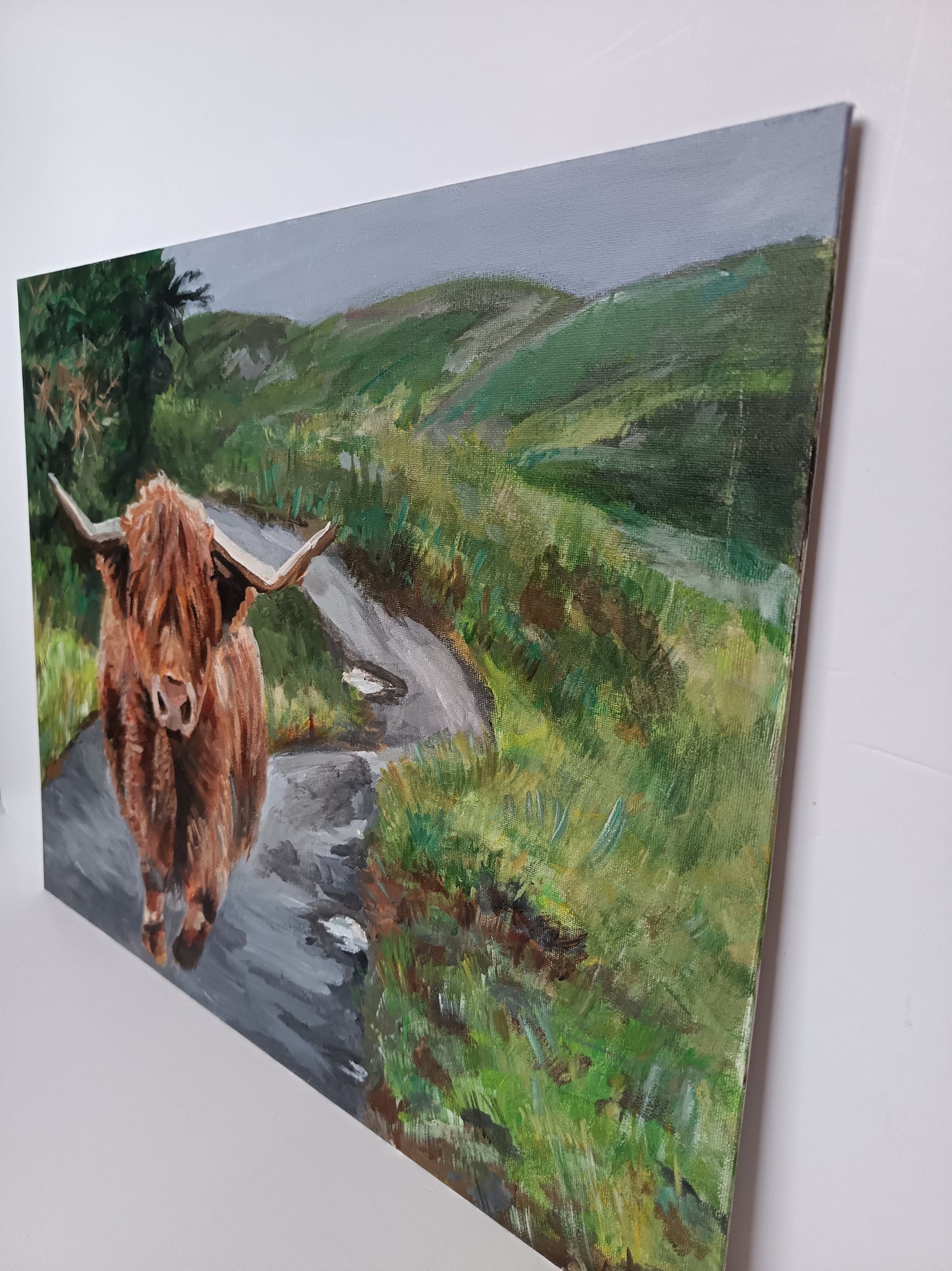 Original "Highland cow down the lane" 16" x 20"