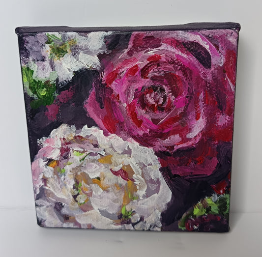Mini Original "Midnight bouquet" series 4" x 4" (No 7)
