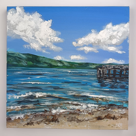 Original "View from Luss" 12" x 12" square canvas