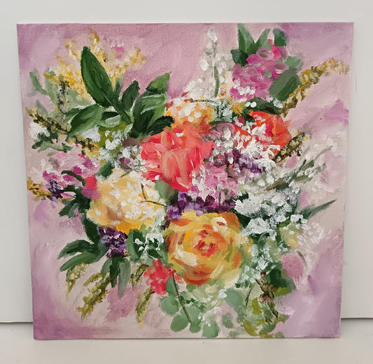 Bespoke bouquet painting 12" x 12"