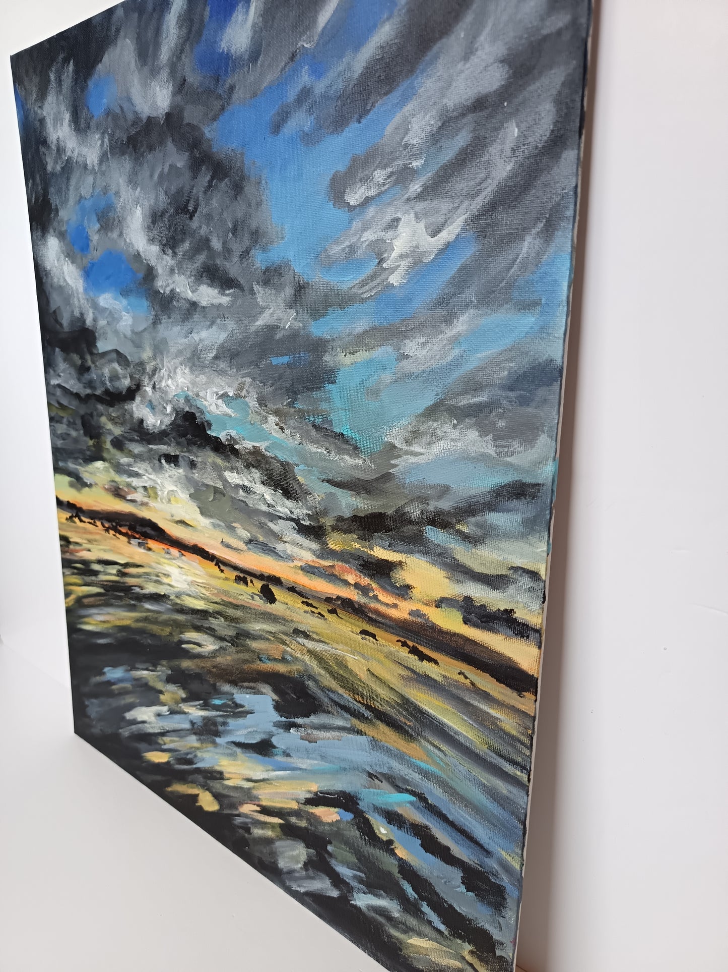 Original "Stormy seascape" painting 16" x 20"