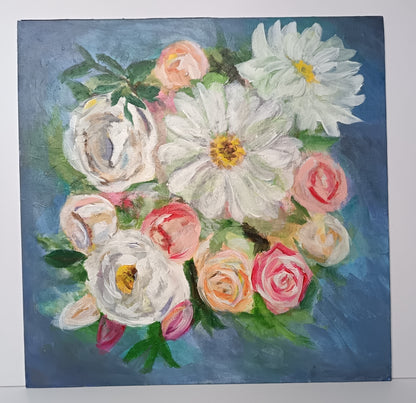Bespoke bouquet painting 16" x 16"
