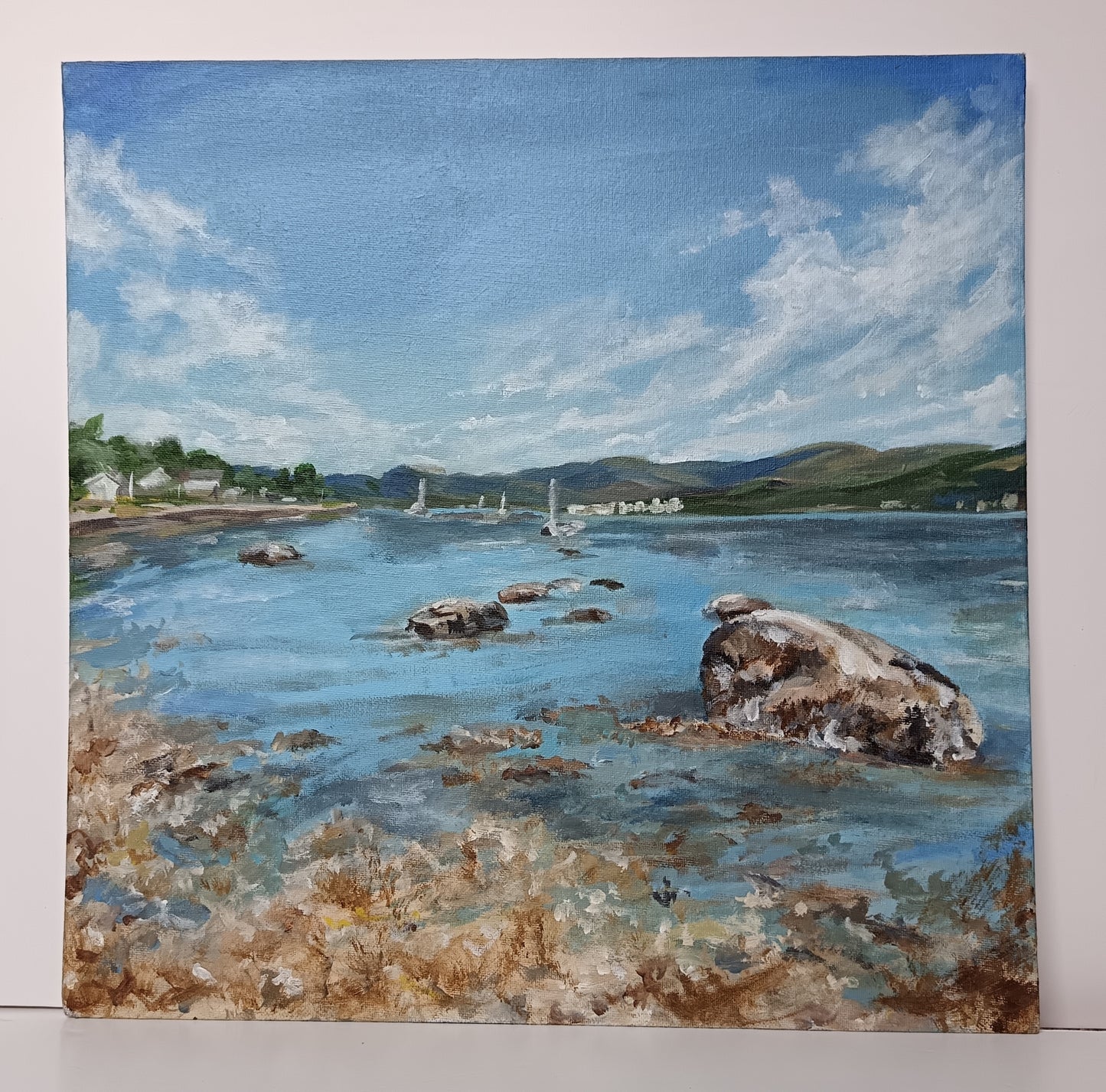 "View from Clynder" Square art print