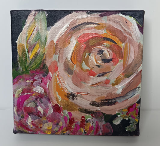 Mini Original "Midnight bouquet" series 4" x 4" (No 3)