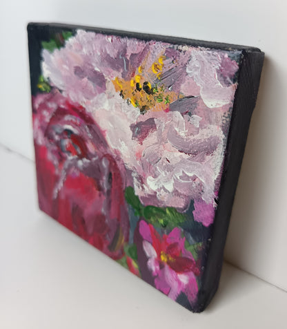 Mini Original "Midnight bouquet" series 4" x 4" (No 4)