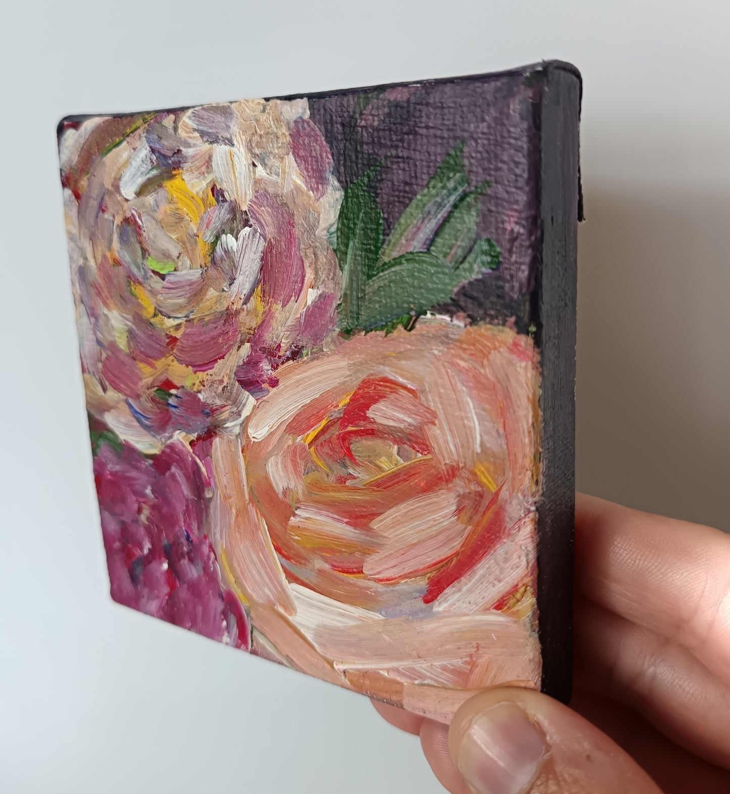 Mini Original "Midnight bouquet" series 4" x 4" (No 1)