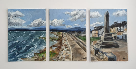 Original x3 "Helensburgh water front" triptych 5" x 7"