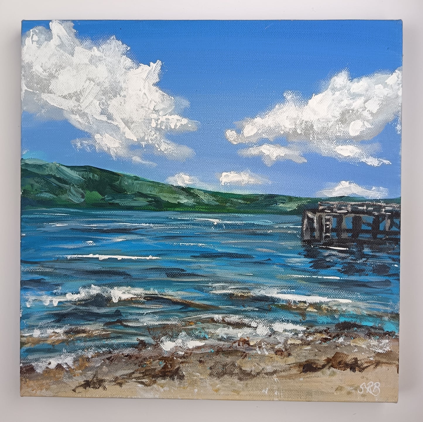 Original "View from Luss" 12" x 12" square canvas