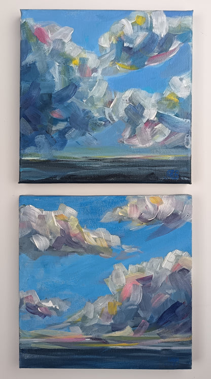 Original abstract seascape 8" x 8" (No2 of 2)