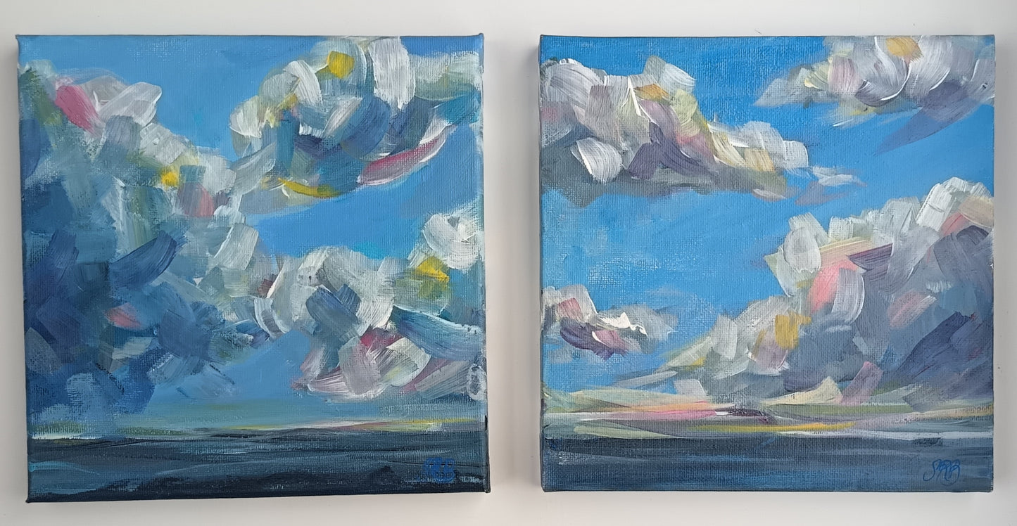 Original abstract seascape 8" x 8" (No2 of 2)