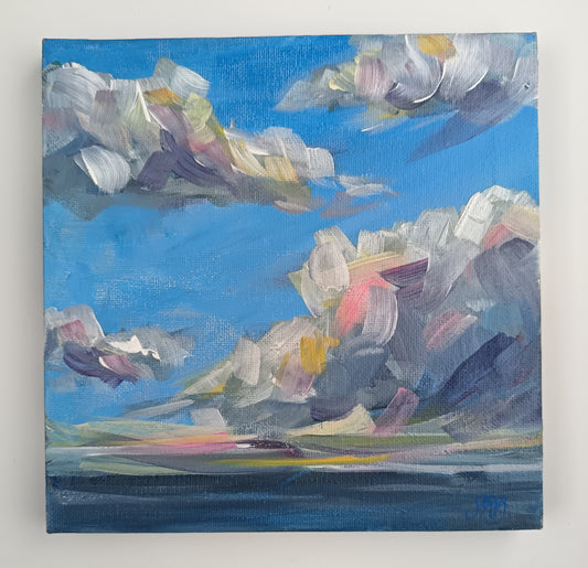 Original abstract seascape 8" x 8" (No1 of 2)