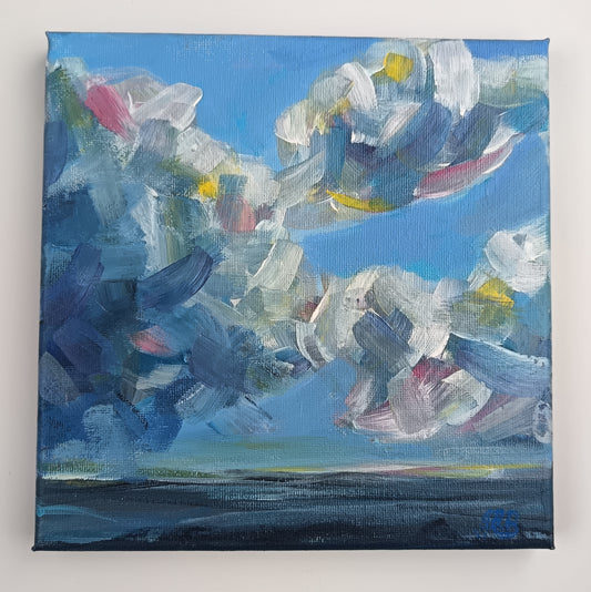Original abstract seascape 8" x 8" (No2 of 2)
