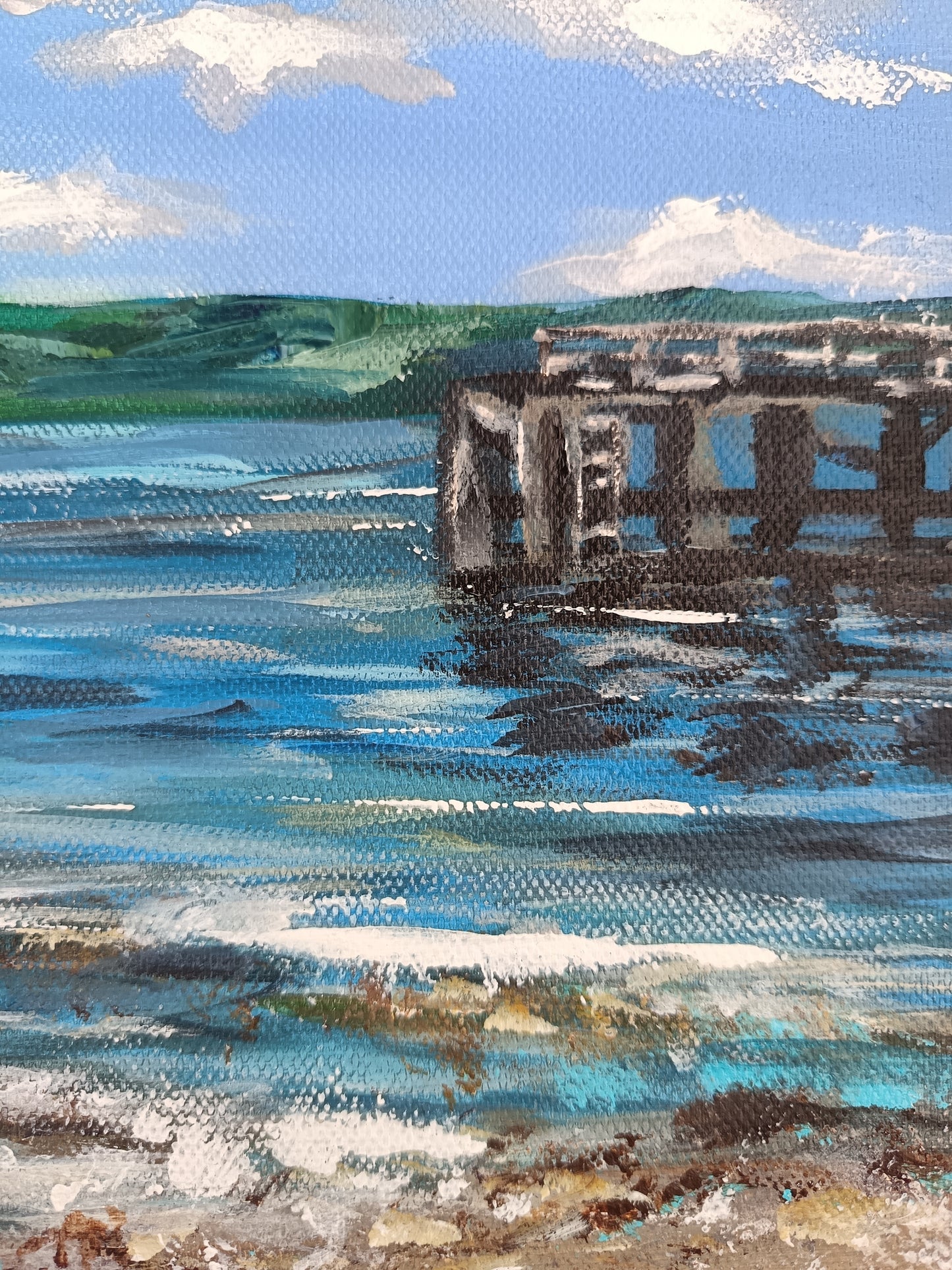 Original "View from Luss" 12" x 12" square canvas