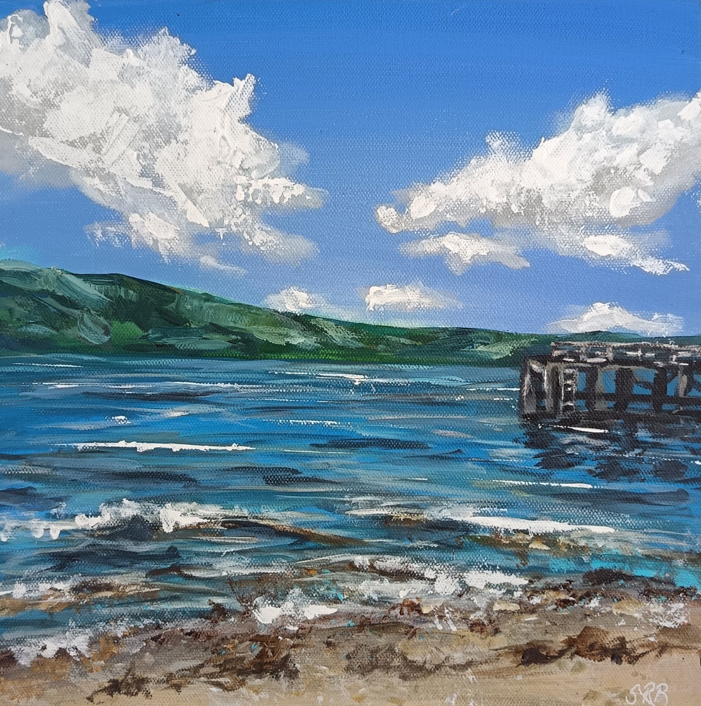Original "View from Luss" 12" x 12" square canvas