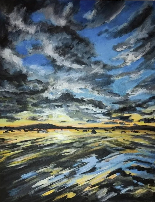 Original "Stormy seascape" painting 16" x 20"