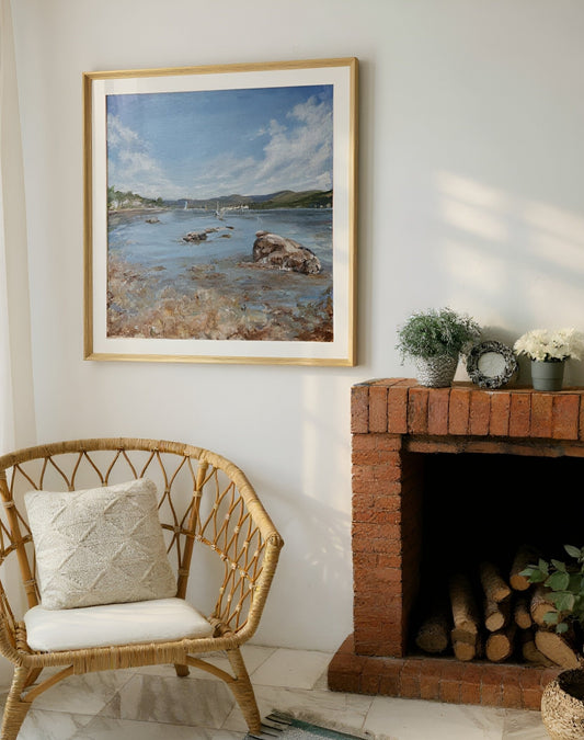 "View from Clynder" Square art print
