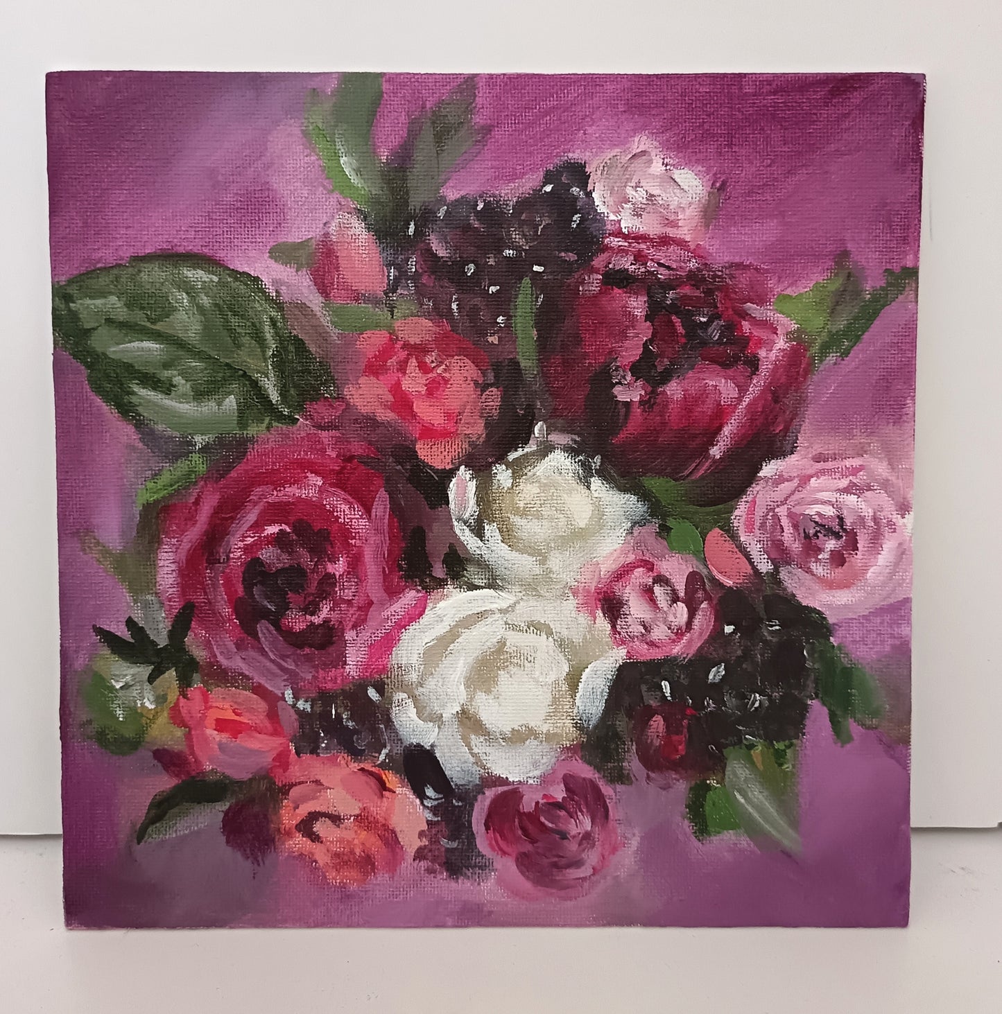 Bespoke bouquet painting 8"x8" 20cm x 20cm