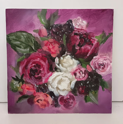Bespoke bouquet painting 8"x8" 20cm x 20cm